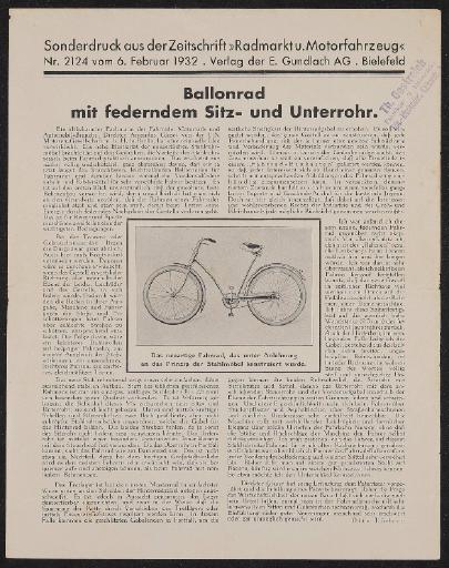 A.G.B. Super-Elastic-Fahrräder Sonderdrucke 1932 1934