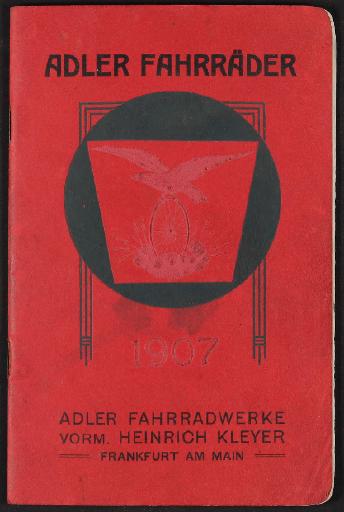 Adler Fahrräder Katalog  1907