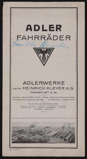 Adler Faltblatt 1924