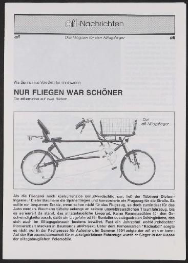 Atl Liegeräder, Infoblatt 1994