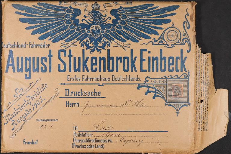 August Stukenbrok Versandumschlag 1905