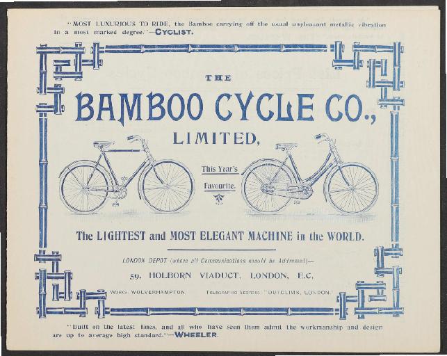 Bamboo Cycle London Faltblatt 1894