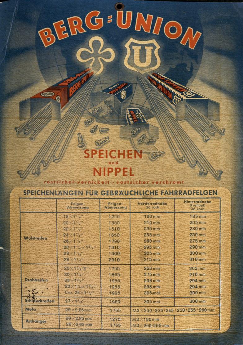 Berg-Union Speichenrechner 1930er Jahre