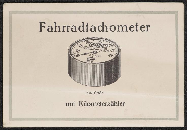 Bernhard Thormann BT Fahrradtachometer Kilometerzähler Faltblatt 1925