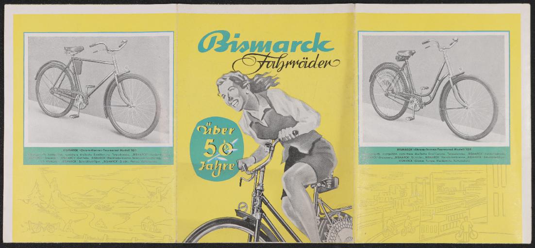 Bismarck Fahrräder Faltblatt Ende 1950er Jahre
