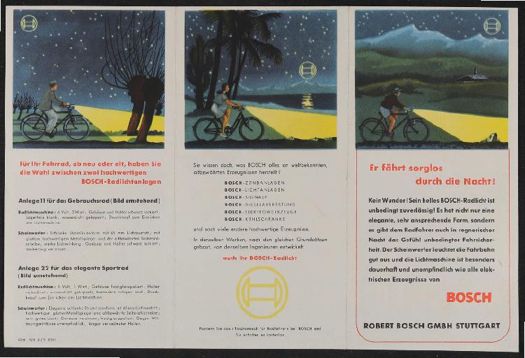 Bosch Radlicht Faltblatt 1950