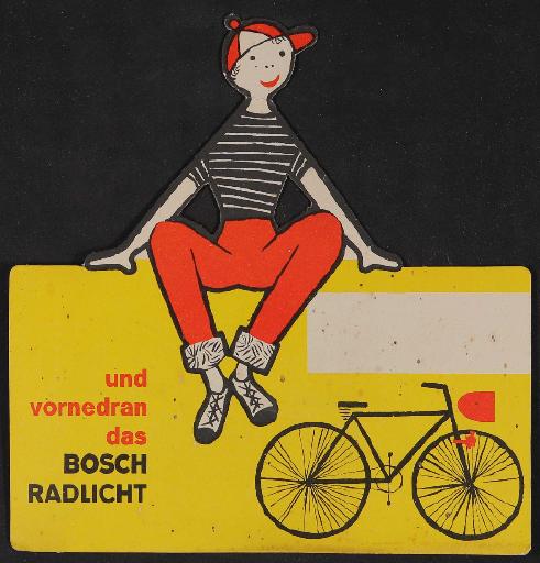 Bosch Radlicht Händler-Werbeanhänger für Fahrrad 1960er Jahre