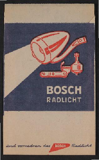 Bosch Radlicht Werbe-Papiertütchen 1960er Jahre