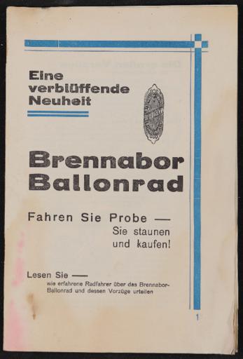Brennabor Ballonrad Werbeschrift 1928