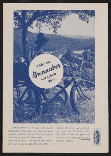 Brennabor Räder von hohem Wert Prospekt 1937