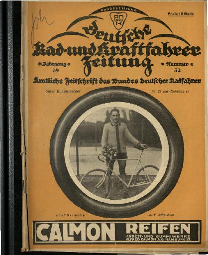 1922 Deutsche Rad- und Kraftfahrer Zeitung Jg. 39 Nr. 32