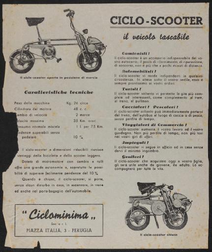 Ciclominima Ciclo-Scooter Werbeblatt