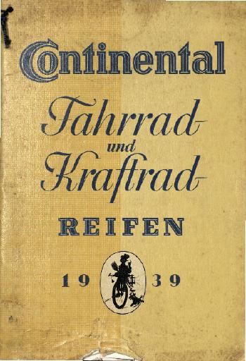 1939 Continental Fahrrad- und Kraftradreifen Katalog