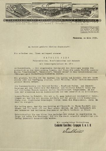 Continental Händleranschreiben 1932