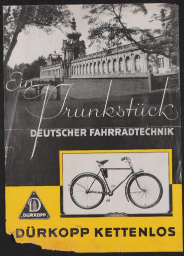Dürkopp Kettenlos Werbeblatt 1930er Jahre