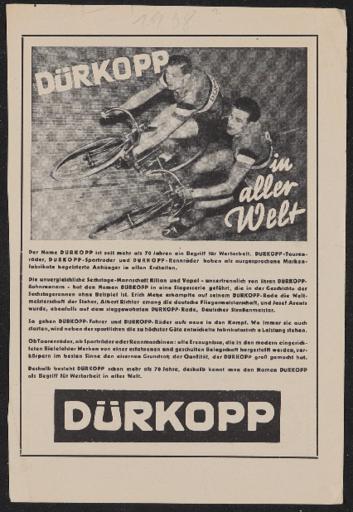 Dürkopp Werbeblatt 1938