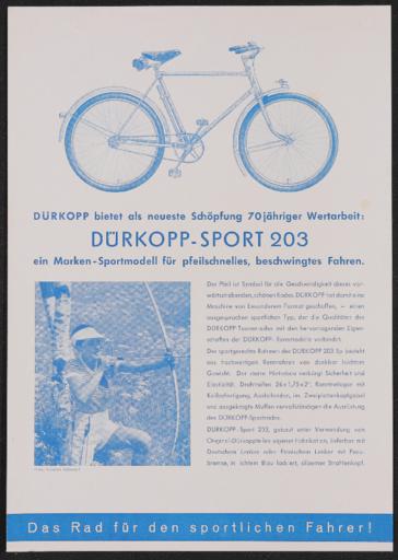 Dürkopp-Sport Werbeblatt 1937