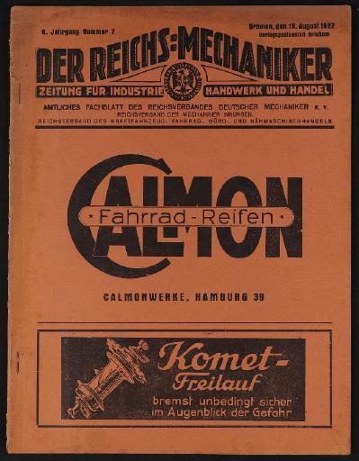 Der Reichsmechaniker Zeitung 18. August 1927