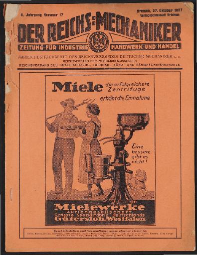 Der Reichsmechaniker Zeitung 27. Oktober 1927