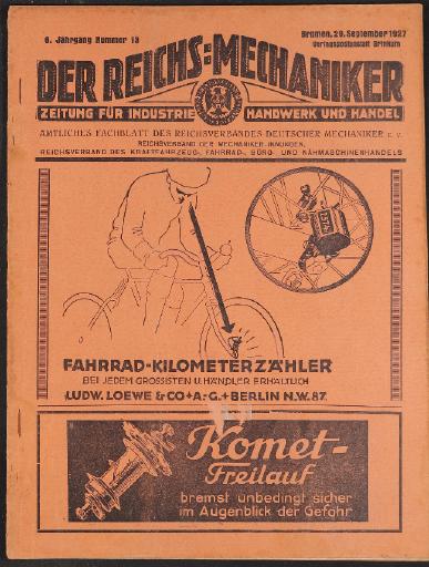 Der Reichsmechaniker Zeitung 29. September 1927 - Velopedia