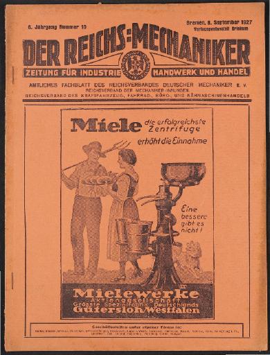 Der Reichsmechaniker Zeitung 8. September 1927