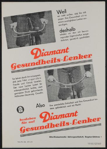 Diamant Gesundheits-Lenker Werbeblatt 1937