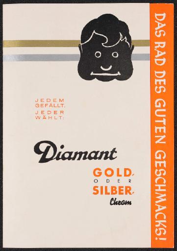 Diamant Gold oder Silber Chrom Werbeblatt um 1935