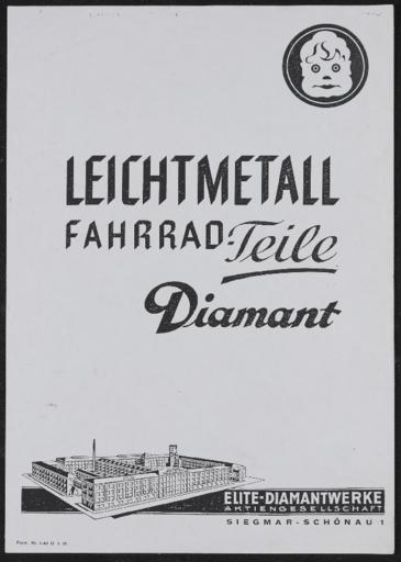 Diamant Leichtmetall Fahrrad-Teile ca. 1939