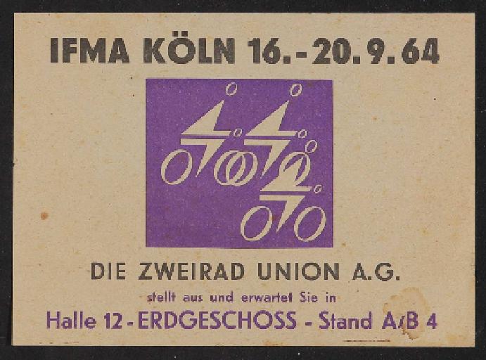Die Zweirad Union Infoblättchen zur IFMA Köln 1964