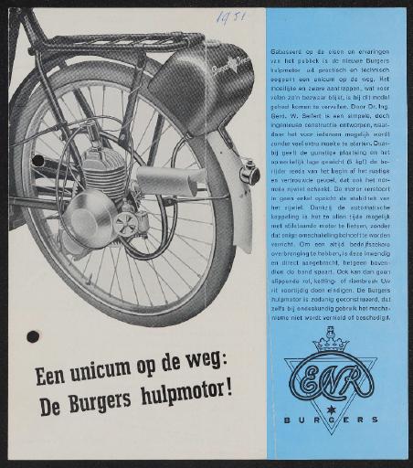 ENR De Burgers hulpmotor Faltblatt 1951