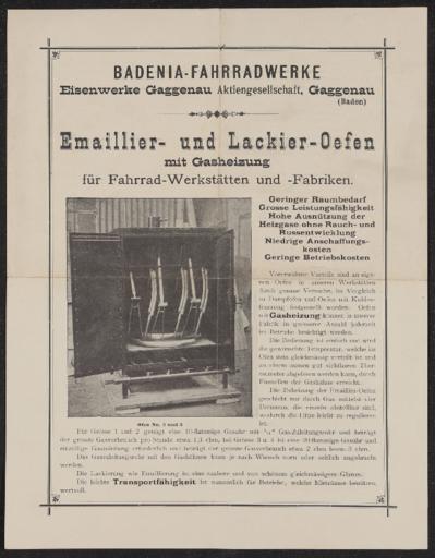 Badenia Emailier und Lackier Öfen 1910er Jahre