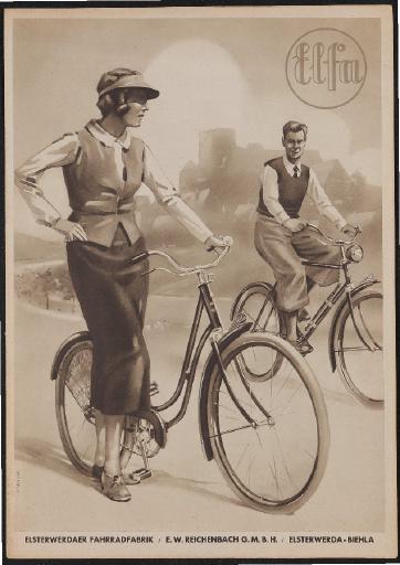Elsterwerder Fahrradfabrik Elfa Faltblatt 1930er Jahre