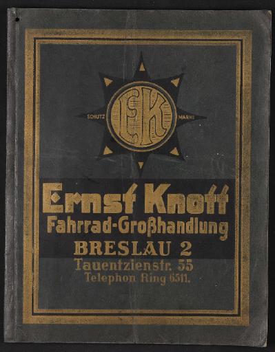 Ernst Knott Fahrrad-Großhandlung 1924-25