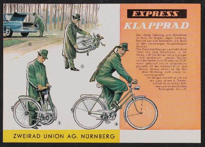 Express Klapprad Werbeblatt 1960er Jahre