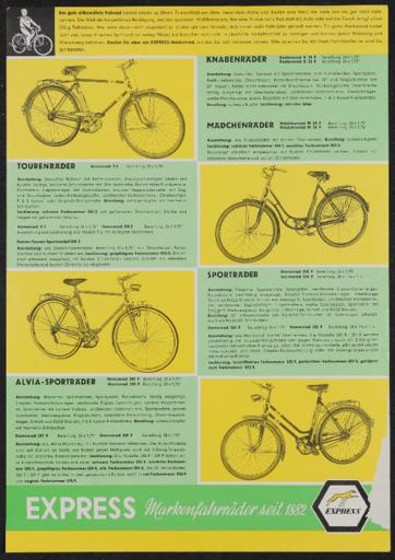 Express Markenfahrräder Werbeblatt 1965