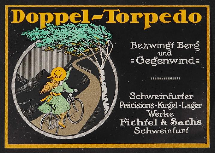 Fichtel u. Sachs Doppel-Torpedo Werbeblatt 1910erJahre