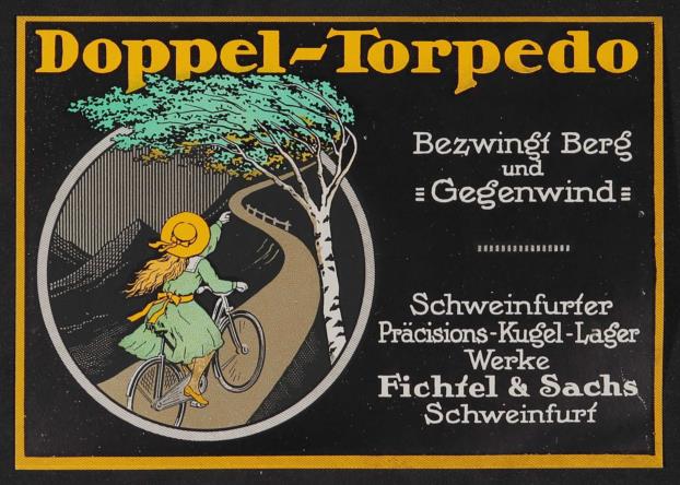 Fichtel u. Sachs Doppel-Torpedo Werbeblatt 1910erJahre