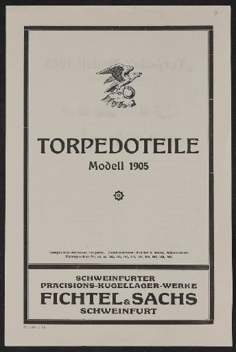Fichtel u. Sachs Torpedoteile Modell 1905 Liste 1921