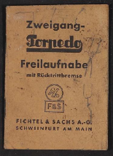 Fichtel u. Sachs Zweigang-Torpedo Freilaufnabe Infoheft 1930er Jahre