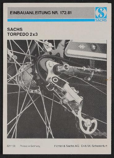 Fichtel und Sachs Torpedo 2 x 3 Einbauanleitung 1982