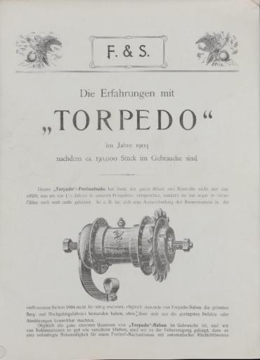 Torpedo Freilaufnabe Faltblatt 1904