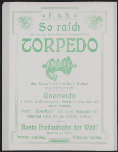 Torpedo Werbeblatt 1907