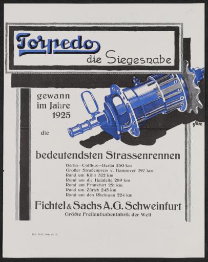 Torpedo Werbeblatt 1925