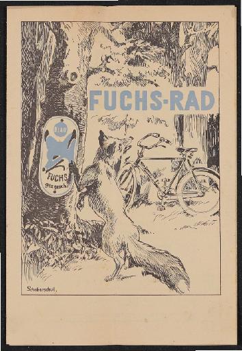 Fuchs-Rad Faltblatt 1930er Jahre