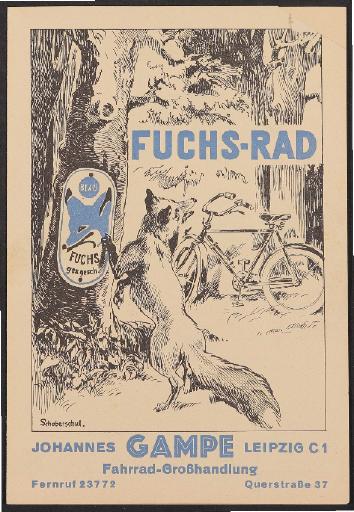 Fuchs-Rad, Johannes Gampe, Faltblatt, 1930er Jahre