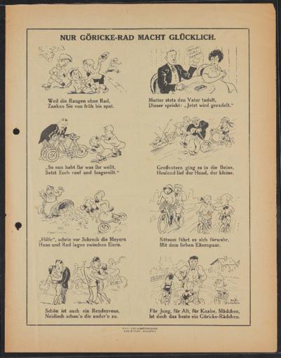 Göricke  für Beruf Erholung und Sport Werbeblatt 1920er Jahre