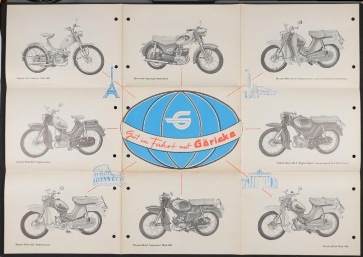 Göricke Moped Kleinkraftrad  Mokick Motorrad Faltblatt 1961