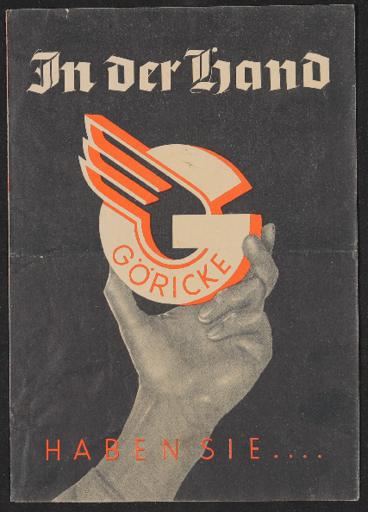 Göricke Räder Faltblatt 1930er Jahre