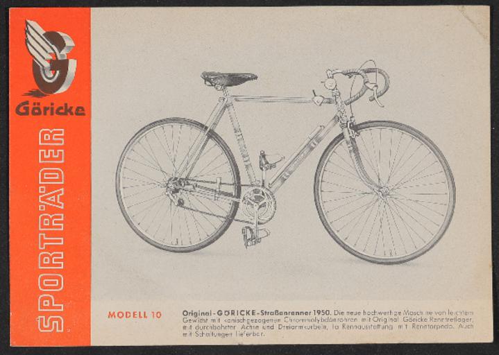 Göricke Sporträder Prospekt und Preisliste 1954