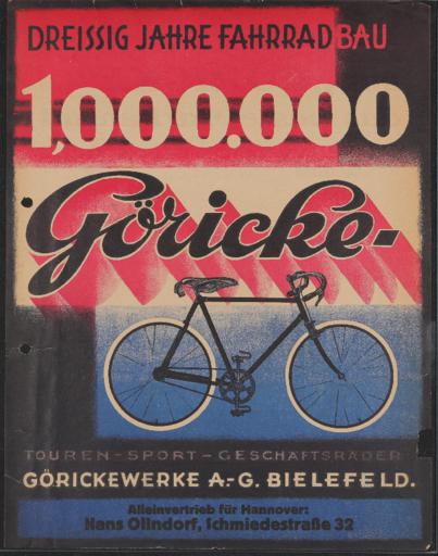 Göricke Touren- Sport- Geschäftsräder Werbeblatt 1929